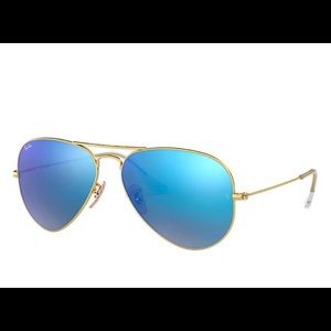 RayBan Aviator Blue Mirror Len Gold Frame Polarize